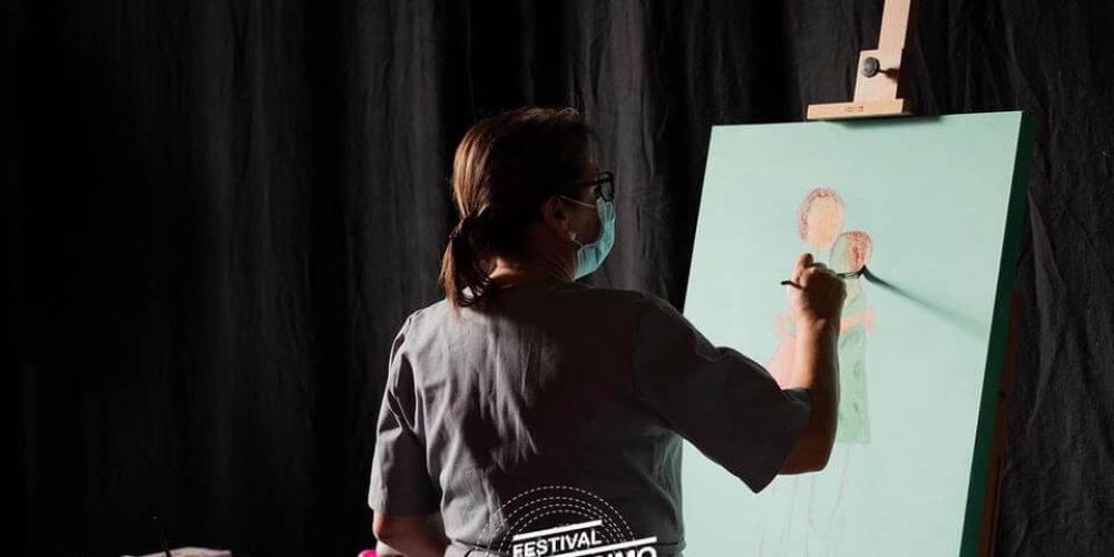 Pintura ao vivo, no Festival Culturíssimo, na Fábrica de Santo Thyrso (2021)